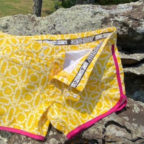 JETPILOT Boardshorts sz 5 bright yellow EUC - Picture 6 of 11